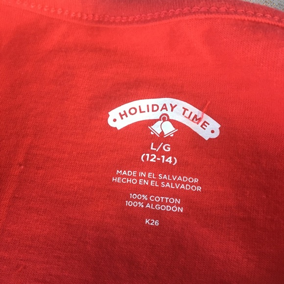 NWT HOLIDAY TIME LG COTTON RED SILVER & GOLD SHORT SLEEVED TEE WITH SPARKLE - Picture 7 of 11